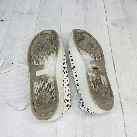 Disney Womens MINNIE MICKEY EARS Polka White Canvas Lace Up Tennis Shoes Size 7 - Picture 9 of 12